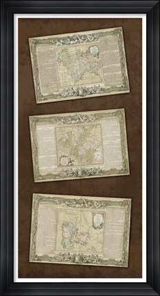 Framed Weathered Maps II Print