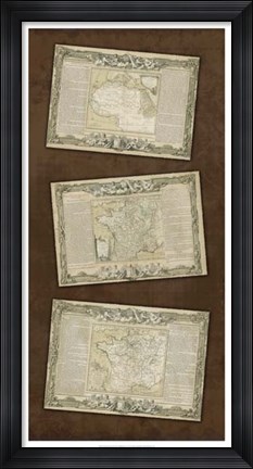 Framed Weathered Maps III Print