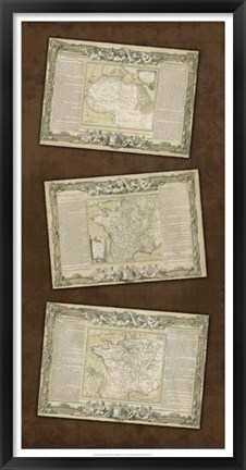 Framed Weathered Maps III Print