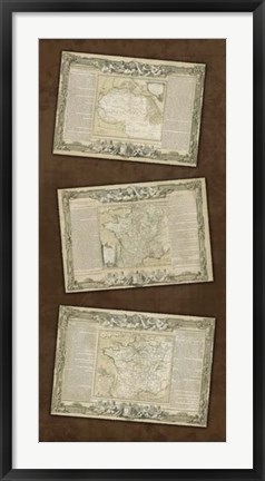 Framed Weathered Maps III Print