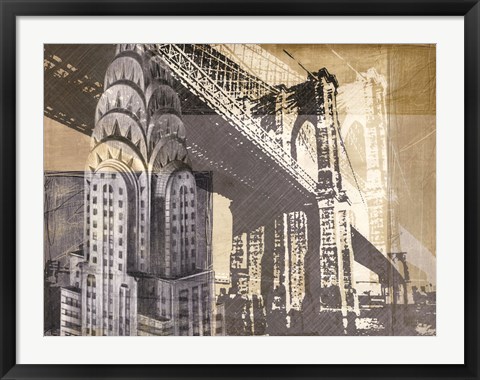 Framed Metropolitan Collage I Print