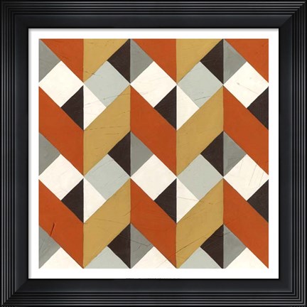 Framed Chevron Illusion I Print