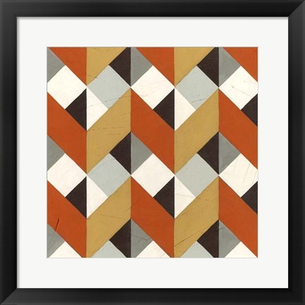 Framed Chevron Illusion I Print