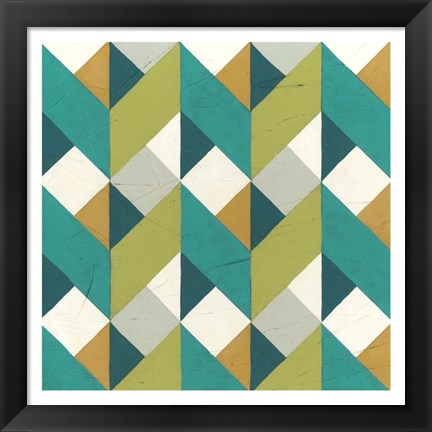 Framed Chevron Illusion II Print