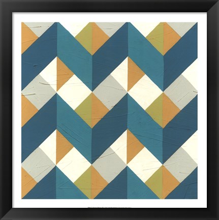 Framed Chevron Illusion III Print