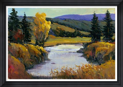 Framed Purple Mountain View I Print