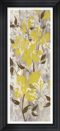 Framed Buttercups on Grey I Print