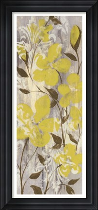 Framed Buttercups on Grey II Print