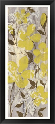 Framed Buttercups on Grey II Print