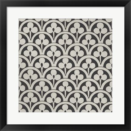 Framed Black &amp; Tan Tile I Print