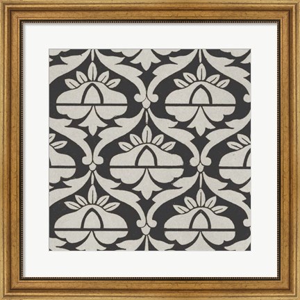 Framed Black &amp; Tan Tile II Print