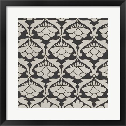 Framed Black &amp; Tan Tile III Print