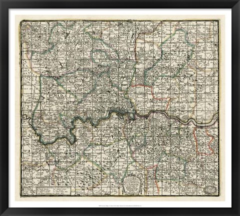 Framed Towns and Villages of London Print