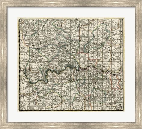 Framed Towns and Villages of London Print