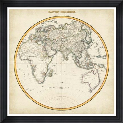 Framed 1812 Eastern Hemisphere Print