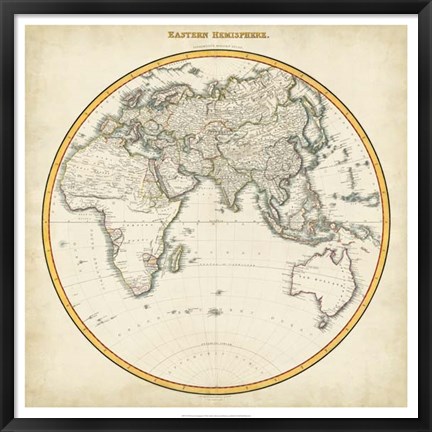 Framed 1812 Eastern Hemisphere Print