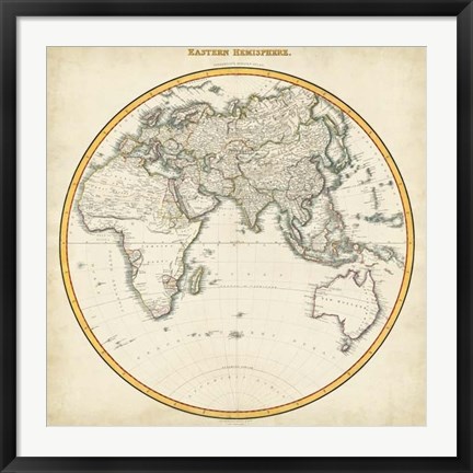 Framed 1812 Eastern Hemisphere Print