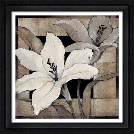 Framed Dramatic Lily Grid I Print