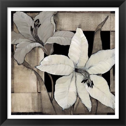 Framed Dramatic Lily Grid II Print