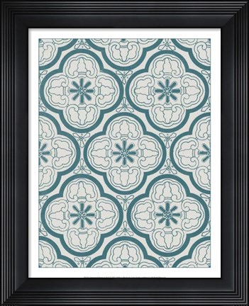Framed Ornamental Pattern in Teal I Print