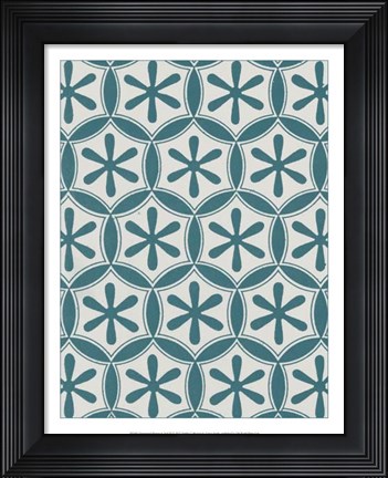 Framed Ornamental Pattern in Teal III Print