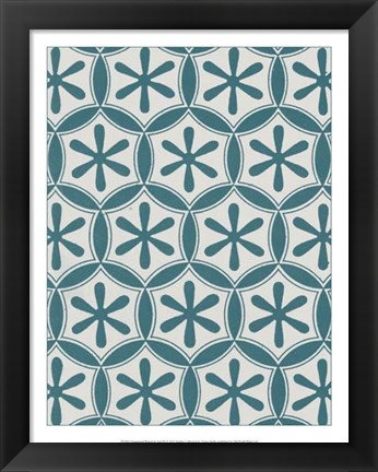 Framed Ornamental Pattern in Teal III Print