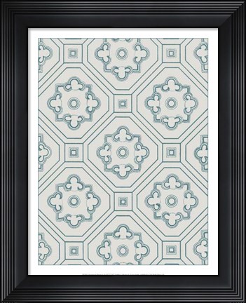 Framed Ornamental Pattern in Teal IV Print