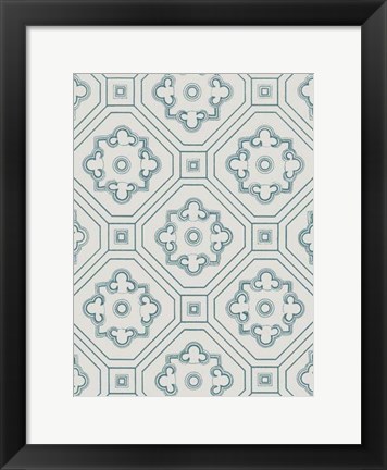 Framed Ornamental Pattern in Teal IV Print