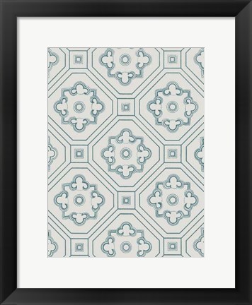 Framed Ornamental Pattern in Teal IV Print