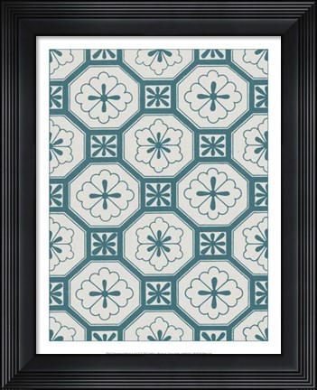 Framed Ornamental Pattern in Teal VI Print