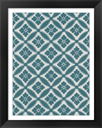 Framed Ornamental Pattern in Teal VII Print