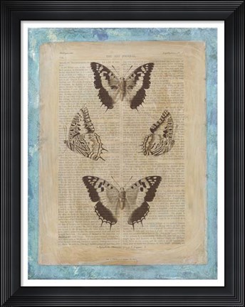 Framed Bookplate Butterflies II Print