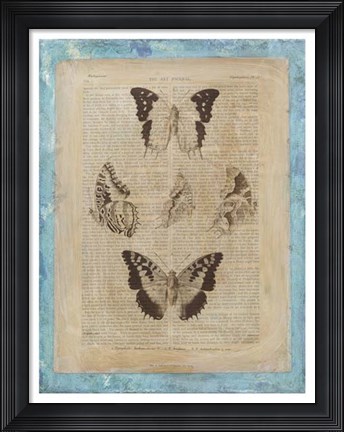 Framed Bookplate Butterflies IV Print