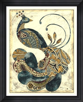 Framed Royal Peacock I Print