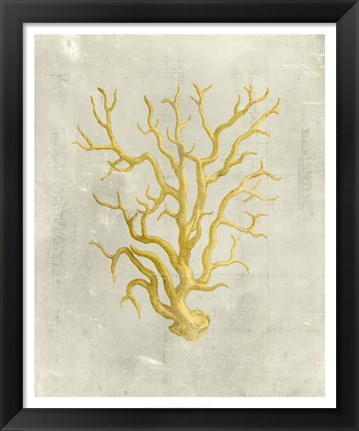 Framed Coral in Mustard Print