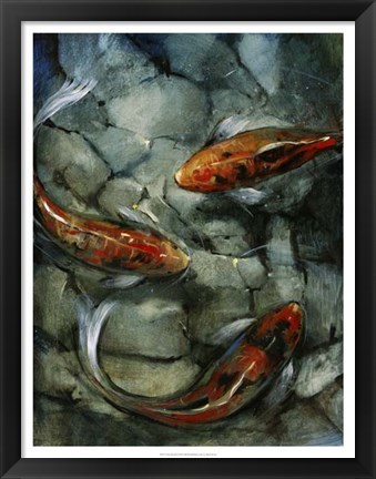 Framed Tres Koi II Print