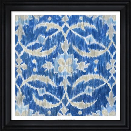 Framed Royal Ikat I Print
