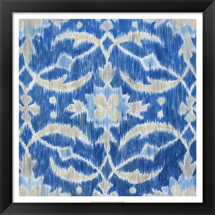 Framed Royal Ikat I Print