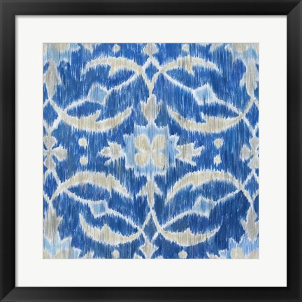 Framed Royal Ikat I Print