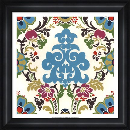 Framed Jewel-tone Damask III Print