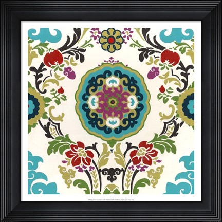 Framed Jewel-tone Damask IV Print