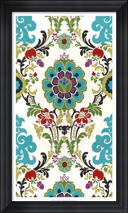Framed Jewel-tone Damask VI Print