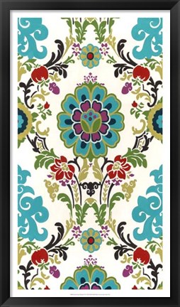 Framed Jewel-tone Damask VI Print