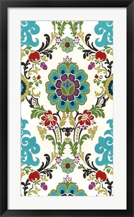 Framed Jewel-tone Damask VI Print