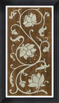 Framed Faux Bois Floral II Print