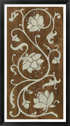 Framed Faux Bois Floral II Print