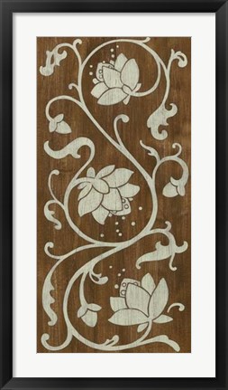 Framed Faux Bois Floral II Print