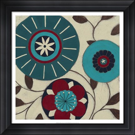 Framed Blue Blossom Fresco I Print