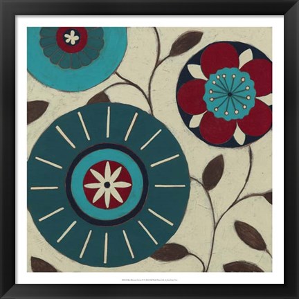 Framed Blue Blossom Fresco IV Print