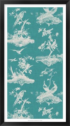 Framed Toile in Turquoise Print